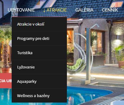 Príklad štruktúry webu s menu