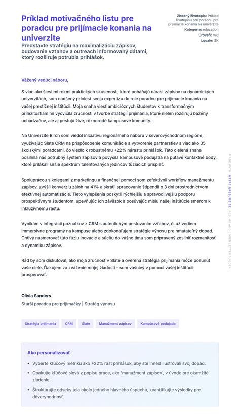 Štruktúra motivačného listu pre dobrovoľníka