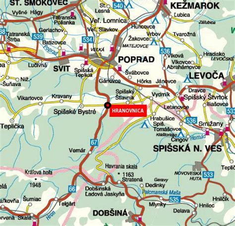 Mapa okolia ZpS a DSS PARK v Čadci s vyznačeným mestským parkom a riekou Kysuca