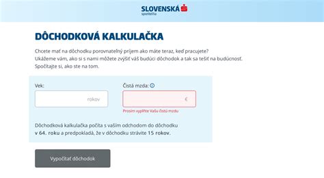 Kalkulačka dôchodkového sporenia