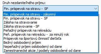 Zoznam nezdaniteľných príjmov