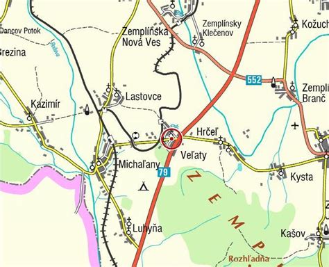 Mapa obce Veľaty v okrese Trebišov