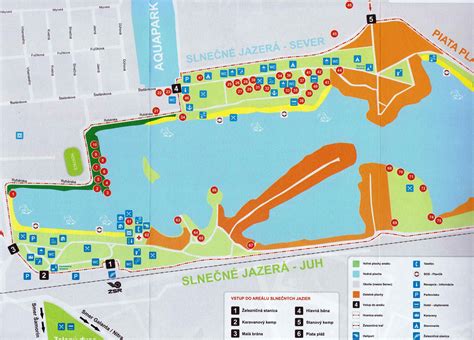 Mapa Slnečných jazier Senec s vyznačeným Aquaparkom Aquathermal