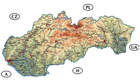mapa Slovenska s vyznačenými pobočkami
