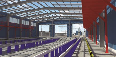 Vizualizácia modernej železničnej stanice