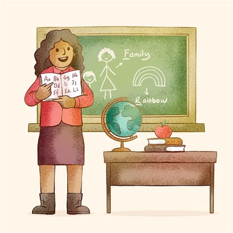Ilustrácia: Učiteľka a žiak pri individuálnej práci