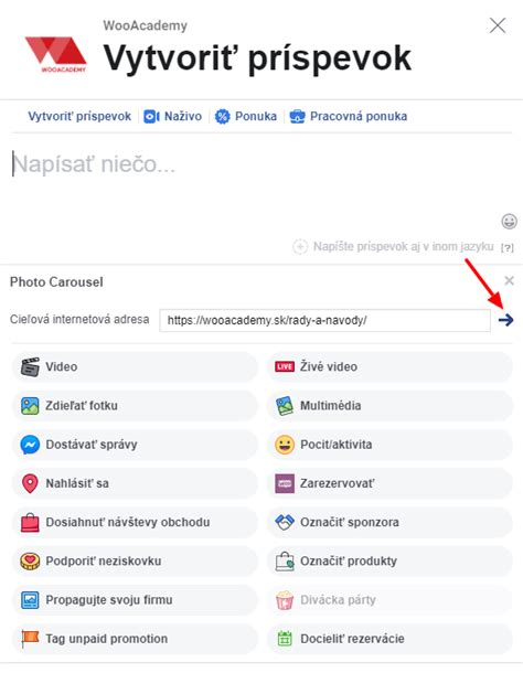 Schéma: Ako pripnúť príspevok na Facebooku