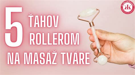Žena masírujúca si tvár masážnym valčekom