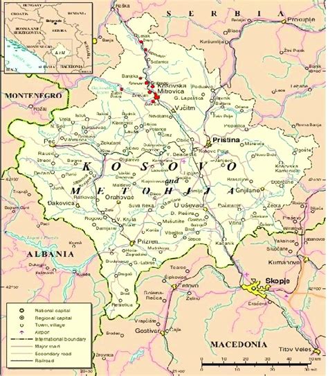 Historická mapa Kosova a Metohije