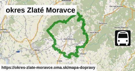 Mapa okresu Zlaté Moravce s vyznačenými priemyselnými a obchodnými zónami
