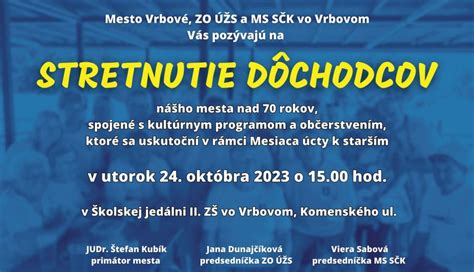Plagát pre stretnutie dôchodcov
