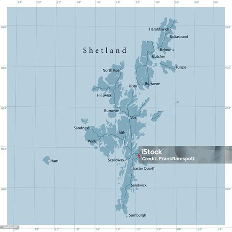 Mapa Shetlandských ostrovov