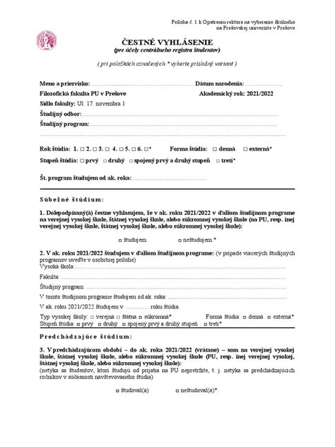 Ilustrácia študenta píšuceho čestné vyhlásenie