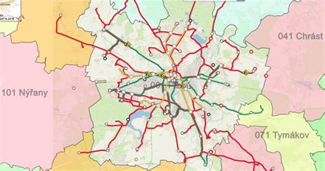 Mapa MHD v Košiciach s vyznačenými problémovými linkami
