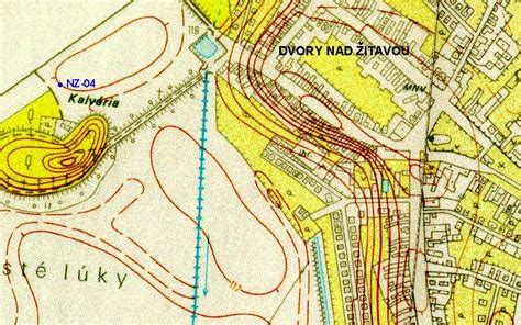 Mapa obce Dvory nad Žitavou s vyznačením polohy domova dôchodcov