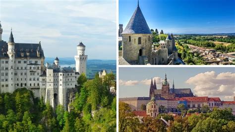Koláž fotografií najkrajších slovenských hradov a zámkov