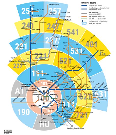 Mapa IDS BK s vyznačenými zónami