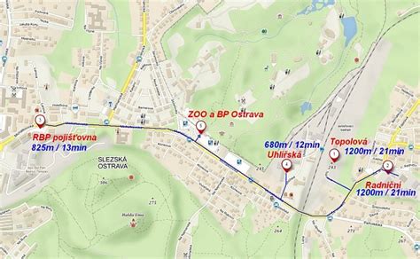 Mapa s vyznačenými vyhradenými parkovacími miestami