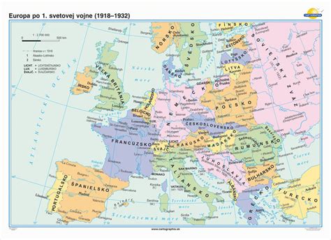 Historická mapa rozdelenia Európy po druhej svetovej vojne