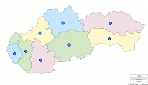 Mapa Slovenska s výškou príspevkov za škôlku v krajských mestách