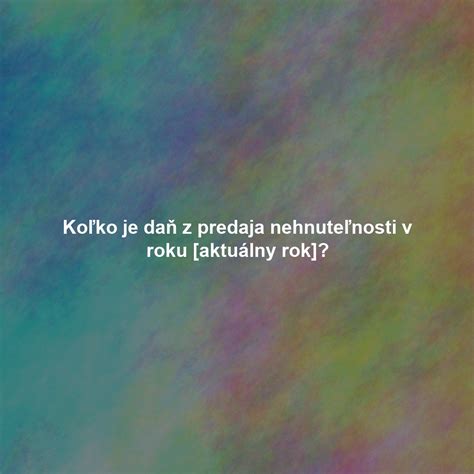 Schéma: Oslobodenie od dane z predaja nehnuteľnosti