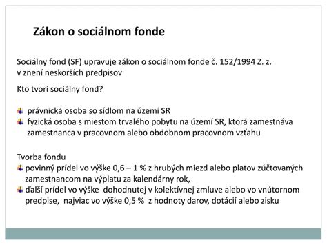Zákon o sociálnom fonde v praxi