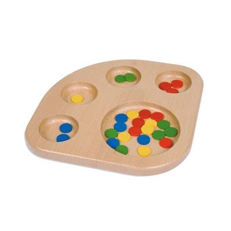 Montessori triediaci podnos so žetónmi