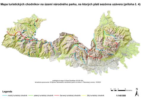 Mapa turistických chodníkov v okolí Zeleného a Bieleho plesa
