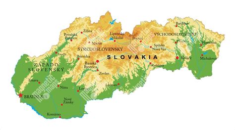 Mapa Slovenska s vyznačeným regiónom východného Slovenska