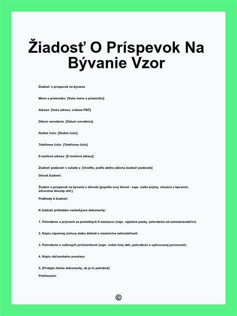 Doklady potrebné pre príspevok na bývanie