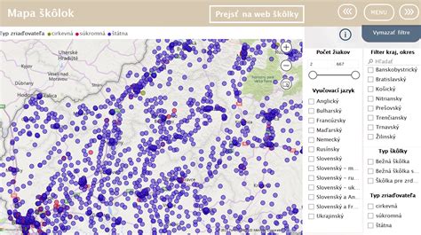Mapa škôlok s kapacitnými obmedzeniami