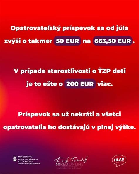 Zvýšenie opatrovateľského príspevku od júla 2025