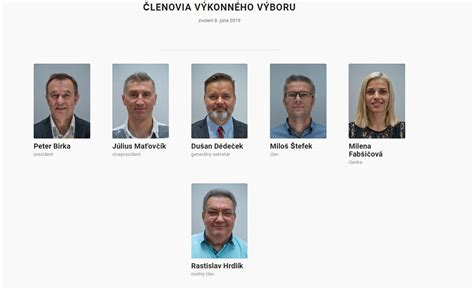 Súčasní členovia výboru Združenia Senior Ružomberok