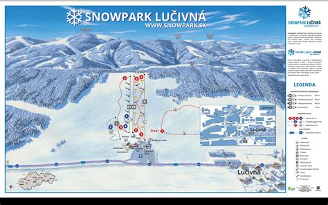 Mapa Tatranských kúpeľov Lučivná s vyznačenými ubytovacími zariadeniami