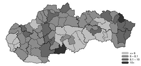 Mapa: Regionálne rozdiely v počte poberateľov invalidných dôchodkov