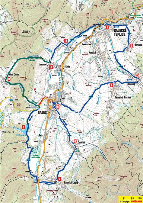Mapa Rajeckej doliny