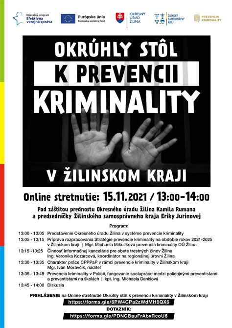 Znak EUCPN a plagát s informáciami o prevencii kriminality