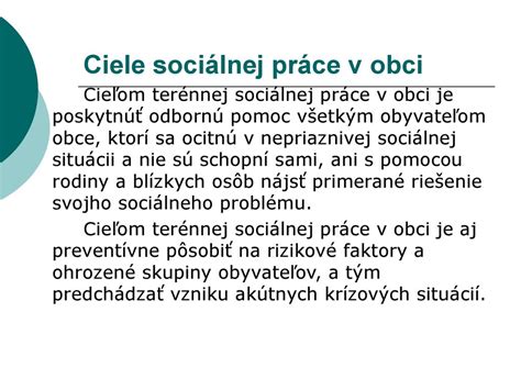 Ciele sociálnej práce