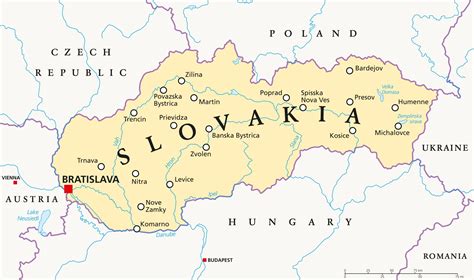 Mapa Slovenska s označením úradov sociálnoprávnej ochrany