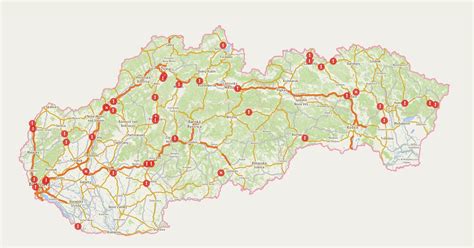 Mapa trás pre vodičov v Európe