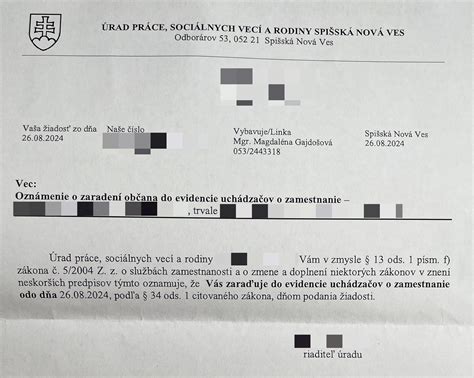Doklady potrebné pre evidenciu na úrade práce