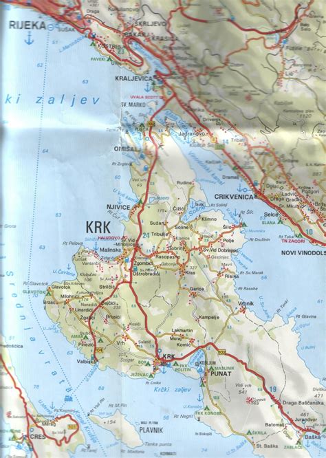 mapa ostrova Krk