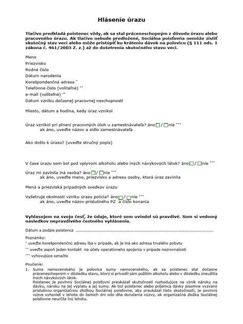 Hlásenie úrazu pod vplyvom alkoholu