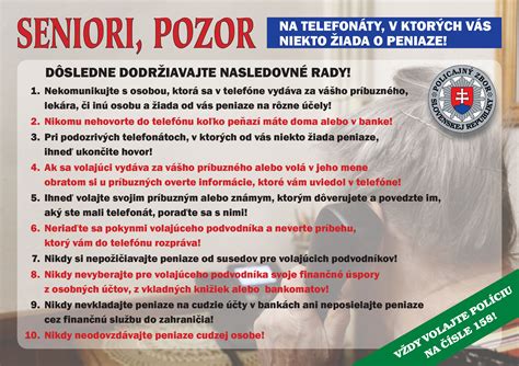 Upozornenie na podvody pre seniorov