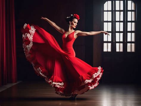 Tanečnica flamenco v plnej akcii