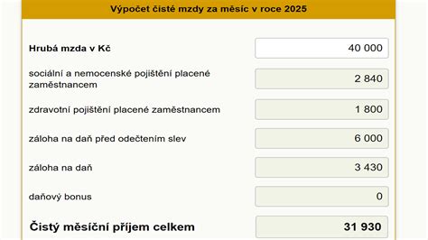 Výpočet zrážky zo mzdy