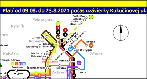 Mapa zastávok mestskej autobusovej dopravy v Trnave