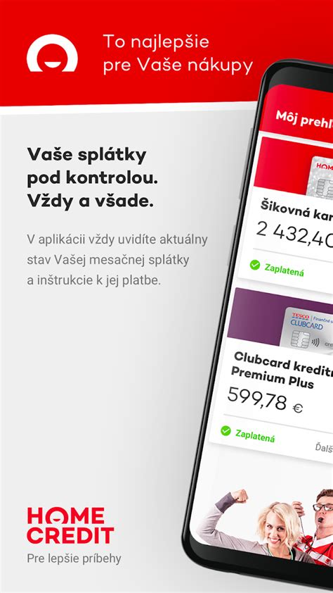 Funkcie mobilnej aplikácie Home Credit