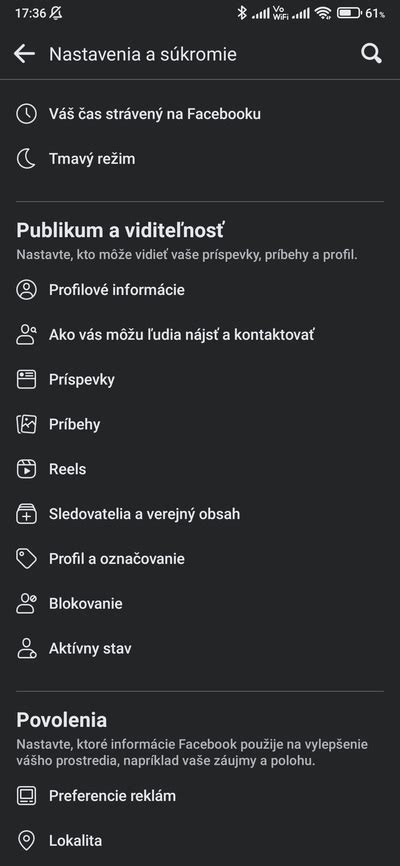 Schéma nastavení súkromia profilu na Facebooku