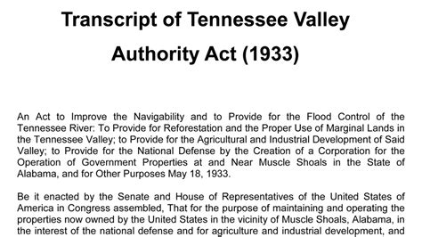 Podpisovanie zákona Tennessee Valley Authority Act, 1933